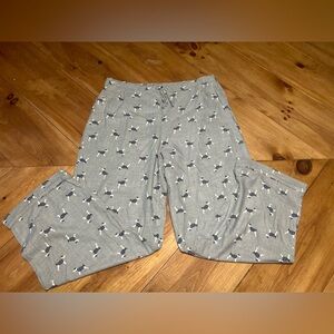 Talbots Gray Lounge Pants with Schnauzers dog Pattern size L